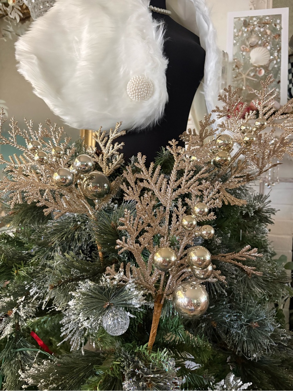 Gold Glitter Leaf Bells Sprays Lot